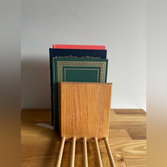 Vintage Wooden Sliding Book Rack - Picture 2 of 6